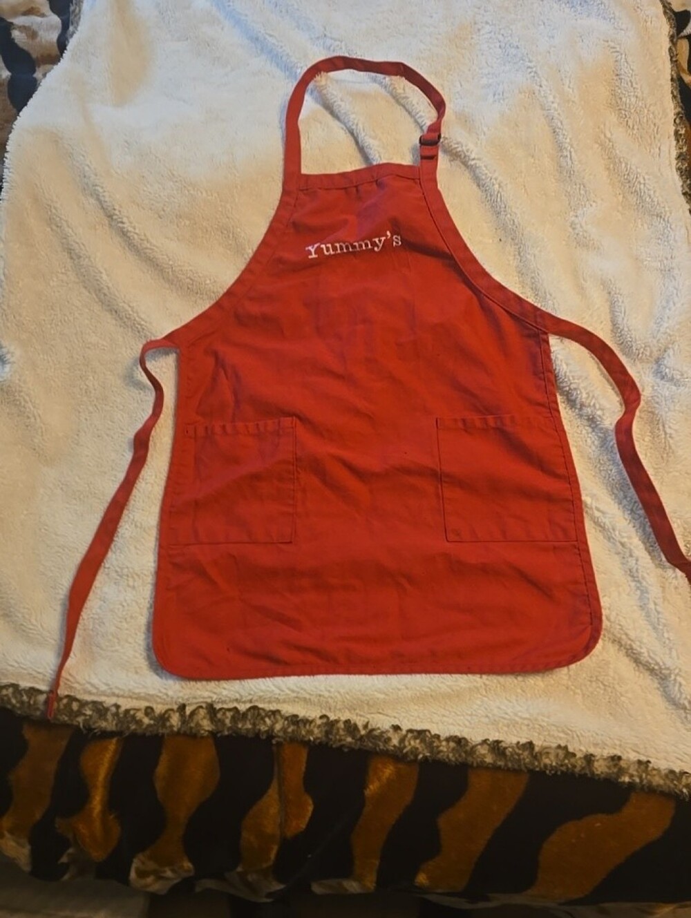 080526 Red Adjustable august Chef Bibb Apron Kitchen Restaurant Uniform box 22cc